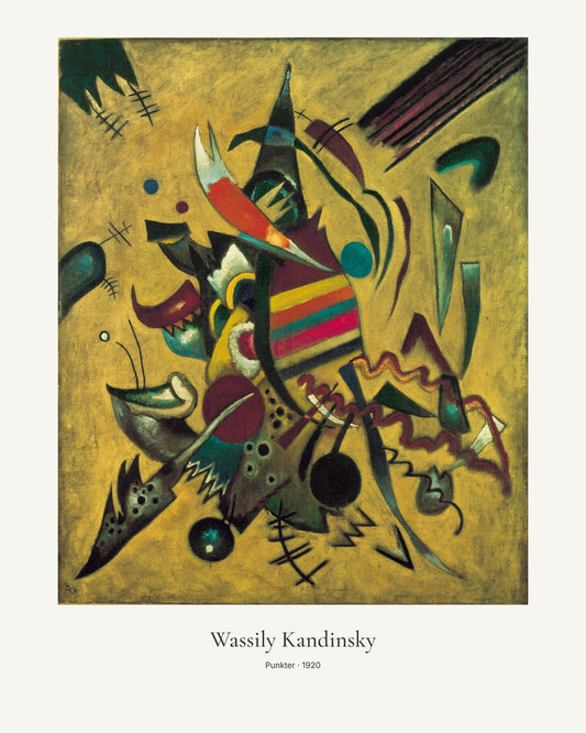 Punkter av Wassily Kandinsky. Konstposter med ljus marginal och diskret verktext. 40 × 50 cm.