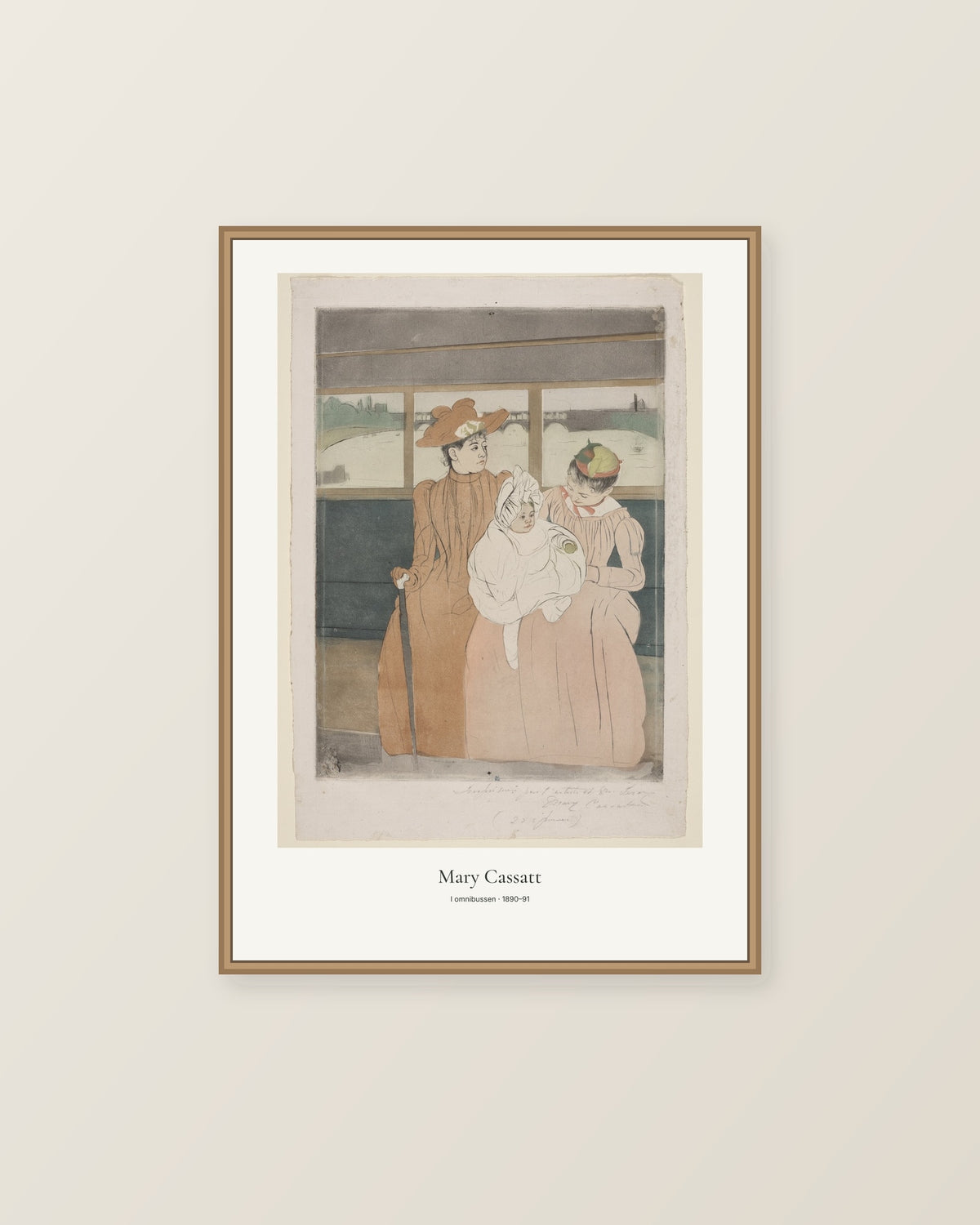 I omnibussen av Mary Cassatt. Konstposter med ljus marginal och diskret verktext. Illustrerad inramningsvy. Ram ingår inte.