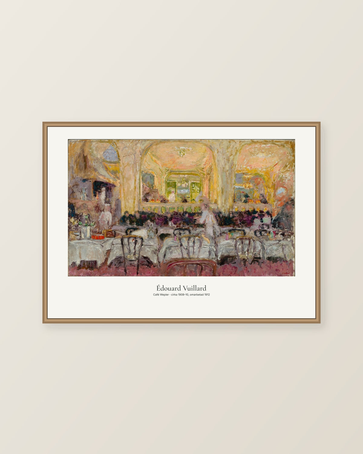 Café Wepler av Édouard Vuillard. Konstposter med ljus marginal och diskret verktext. Illustrerad inramningsvy. Ram ingår inte.
