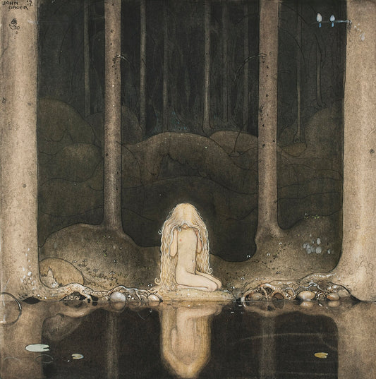 Ännu sitter Tuvstarr kvar och ser ner i vattnet av John Bauer, poster