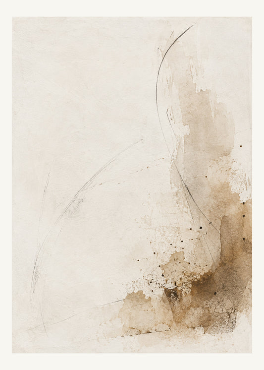Ljust papper med mjuka sepiatoner och svagt utsuddade grafitspår.