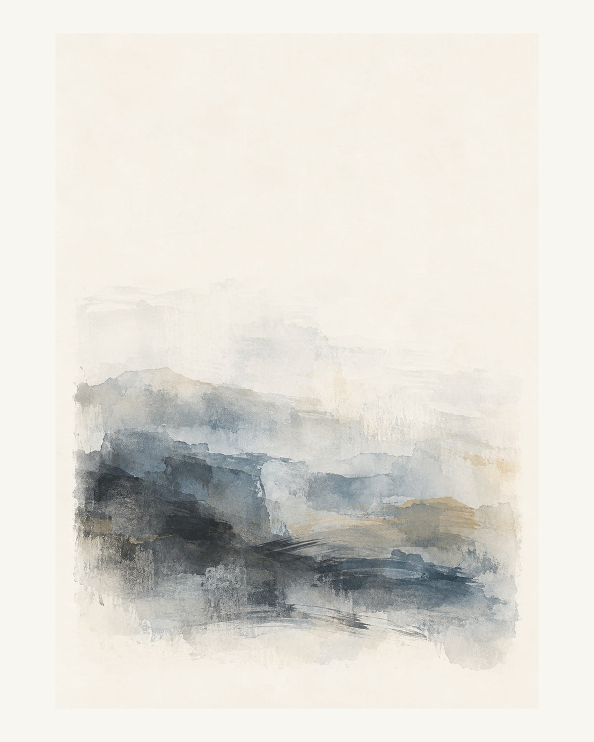 Mörkare dis samlas i nederkanten och tunnas gradvis ut uppåt. Format 40 × 50 cm med ljus marginal.