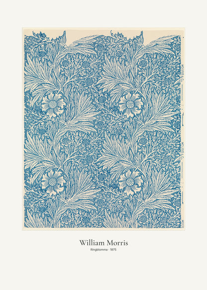 Ringblomma av William Morris. Konstposter med ljus marginal och diskret verktext. 50 × 70 cm.