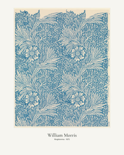 Ringblomma av William Morris. Konstposter med ljus marginal och diskret verktext. 40 × 50 cm.