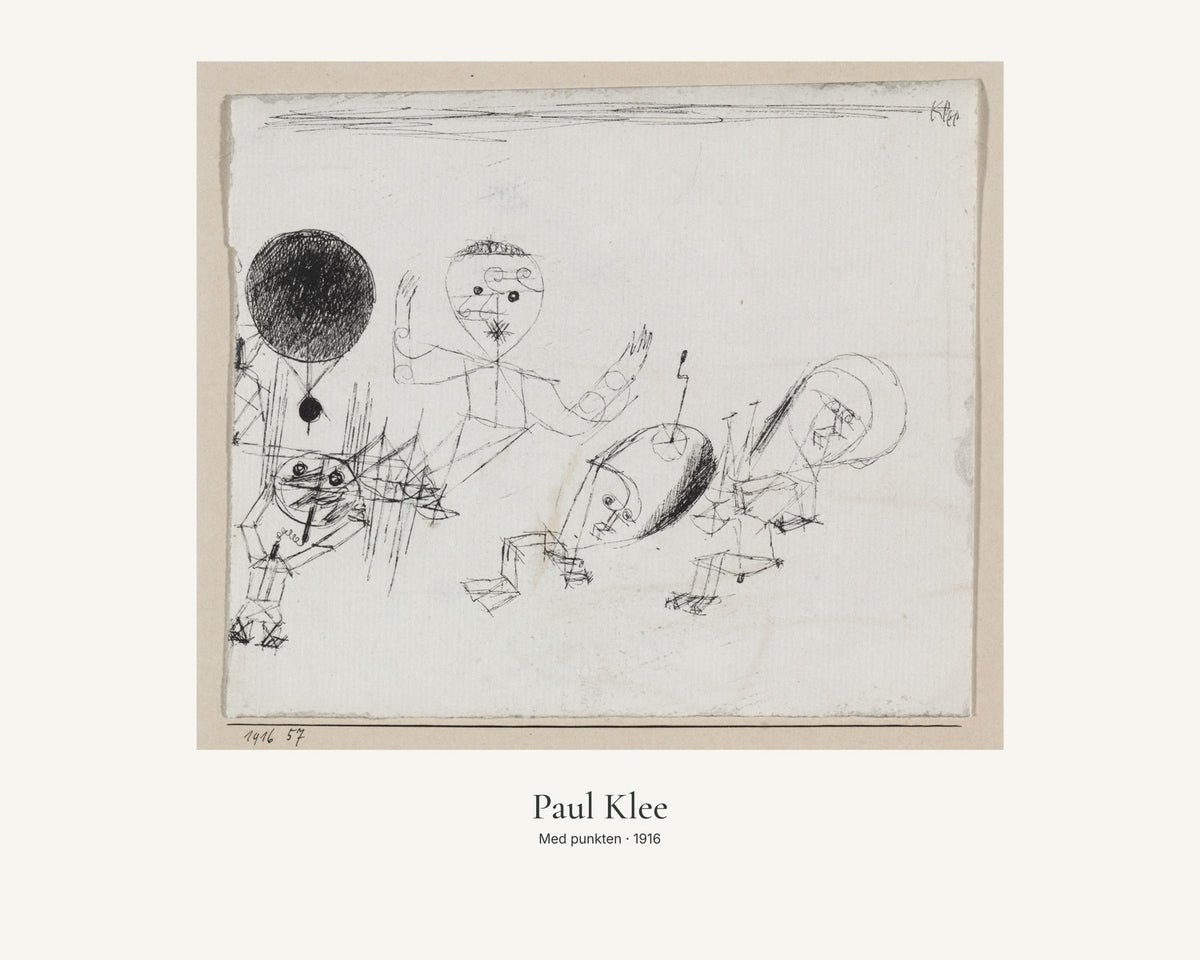 Med punkten av Paul Klee. Konstposter med ljus marginal och diskret verktext. 40 × 50 cm.