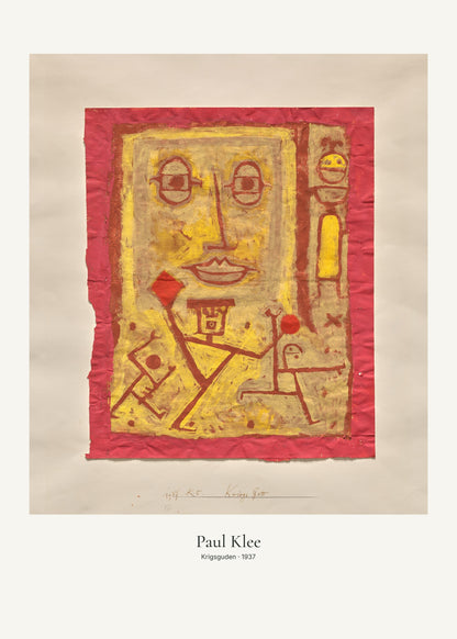 Krigsguden av Paul Klee. Konstposter med ljus marginal och diskret verktext. 50 × 70 cm.