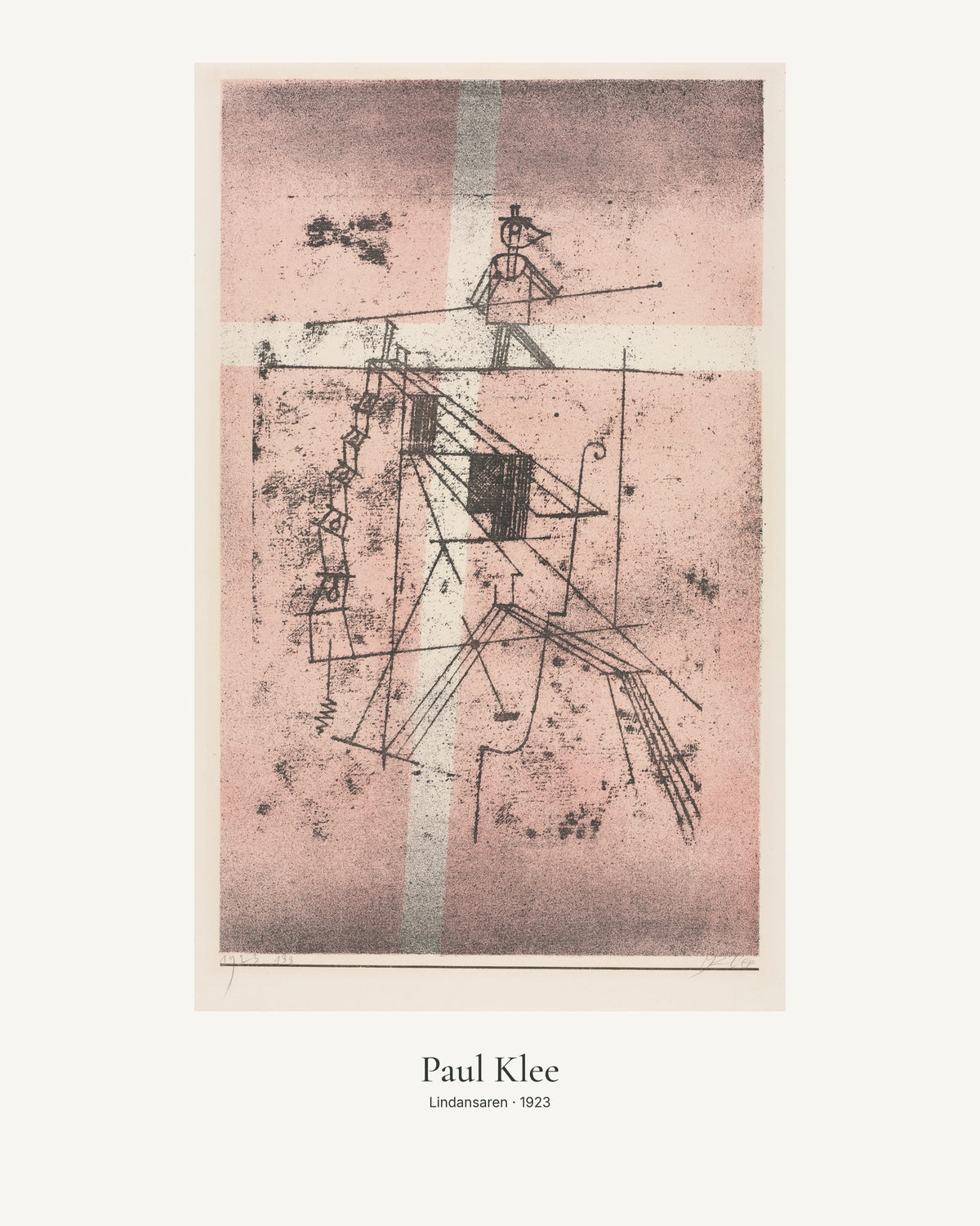 Lindansaren av Paul Klee. Konstposter med ljus marginal och diskret verktext. 40 × 50 cm.
