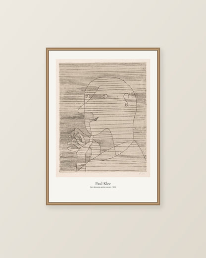 Den räknande gamle mannen av Paul Klee. Konstposter med ljus marginal och diskret verktext. Illustrerad inramningsvy. Ram ingår inte.