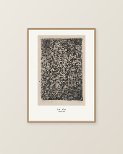 Liten värld av Paul Klee. Konstposter med ljus marginal och diskret verktext. Illustrerad inramningsvy. Ram ingår inte.