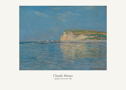 Lågvatten vid Pourville av Claude Monet. Konstposter med ljus marginal och diskret verktext. 50 × 70 cm.