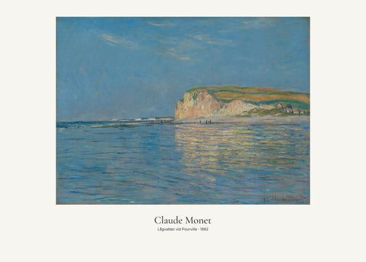 Lågvatten vid Pourville av Claude Monet. Konstposter med ljus marginal och diskret verktext. 50 × 70 cm.