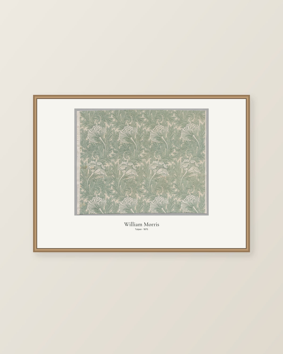 Tulpan av William Morris. Konstposter med ljus marginal och diskret verktext. Illustrerad inramningsvy. Ram ingår inte.