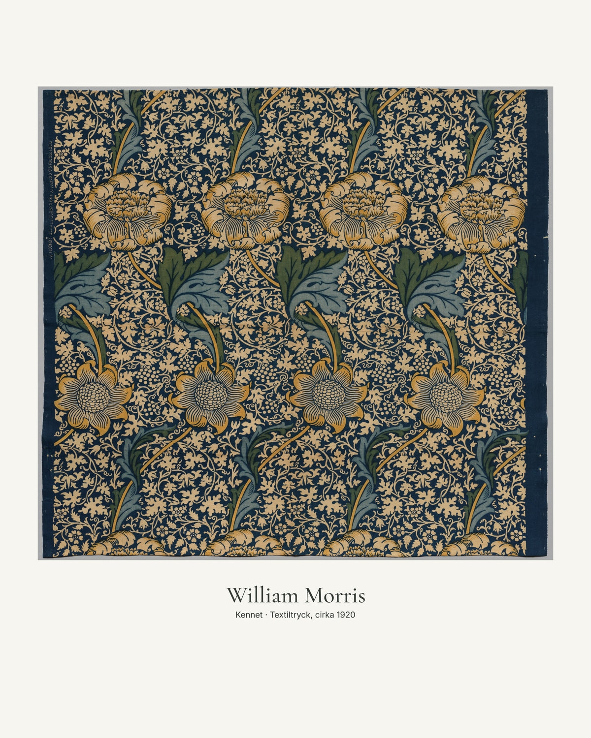 Kennet av William Morris. Konstposter med ljus marginal och diskret verktext. 40 × 50 cm.