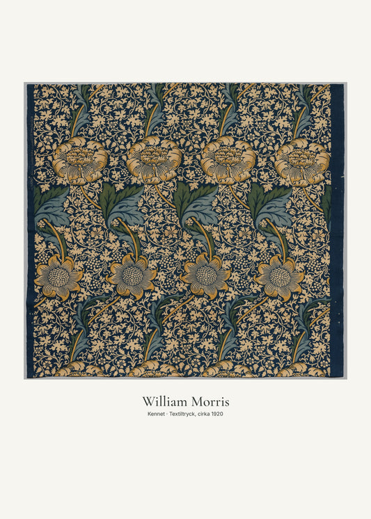 Kennet av William Morris. Konstposter med ljus marginal och diskret verktext. 50 × 70 cm.