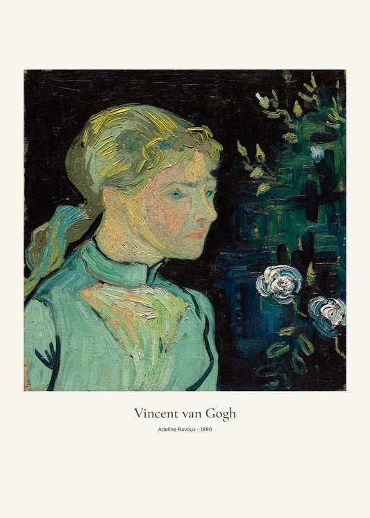 Adeline Ravoux av Vincent van Gogh. Konstposter med ljus marginal och diskret verktext. 50 × 70 cm.