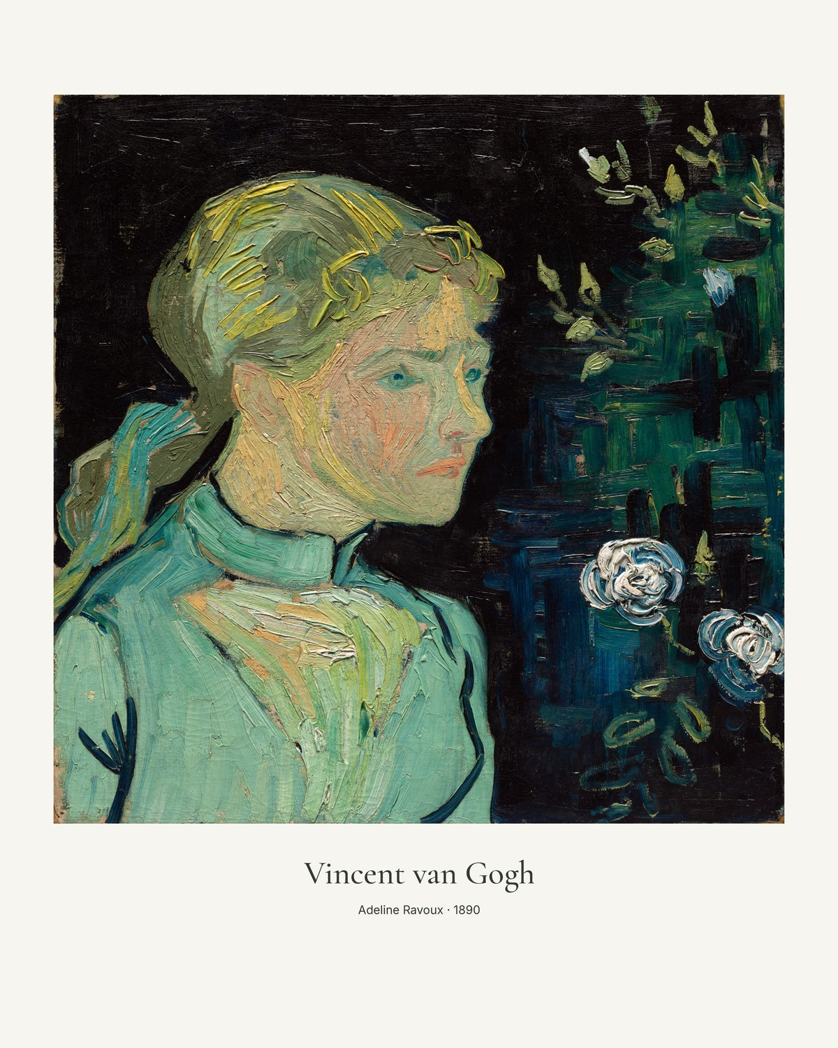Adeline Ravoux av Vincent van Gogh. Konstposter med ljus marginal och diskret verktext. 40 × 50 cm.