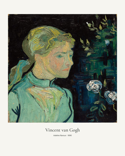 Adeline Ravoux av Vincent van Gogh. Konstposter med ljus marginal och diskret verktext. 40 × 50 cm.