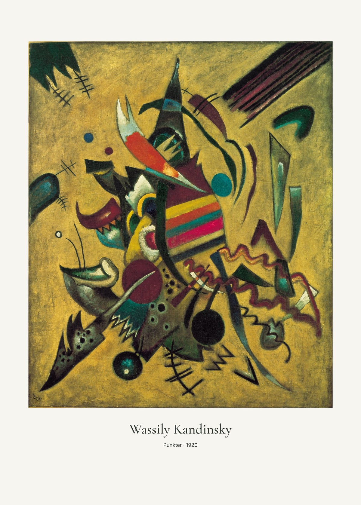 Punkter av Wassily Kandinsky. Konstposter med ljus marginal och diskret verktext. 50 × 70 cm.