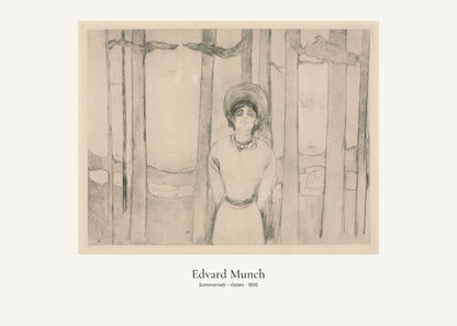 Sommarnatt – rösten av Edvard Munch. Konstposter med ljus marginal och diskret verktext. 50 × 70 cm.