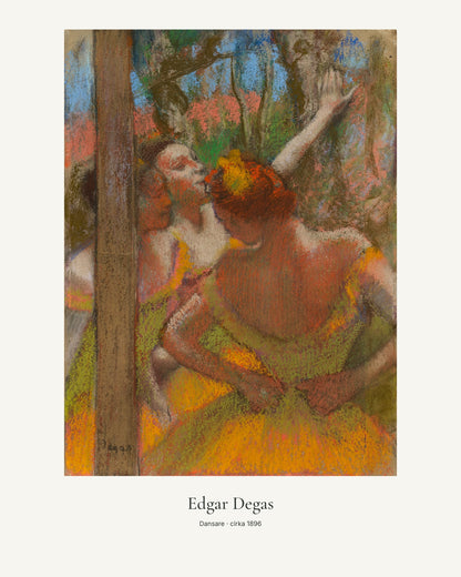 Dansare av Edgar Degas. Konstposter med ljus marginal och diskret verktext. 40 × 50 cm.