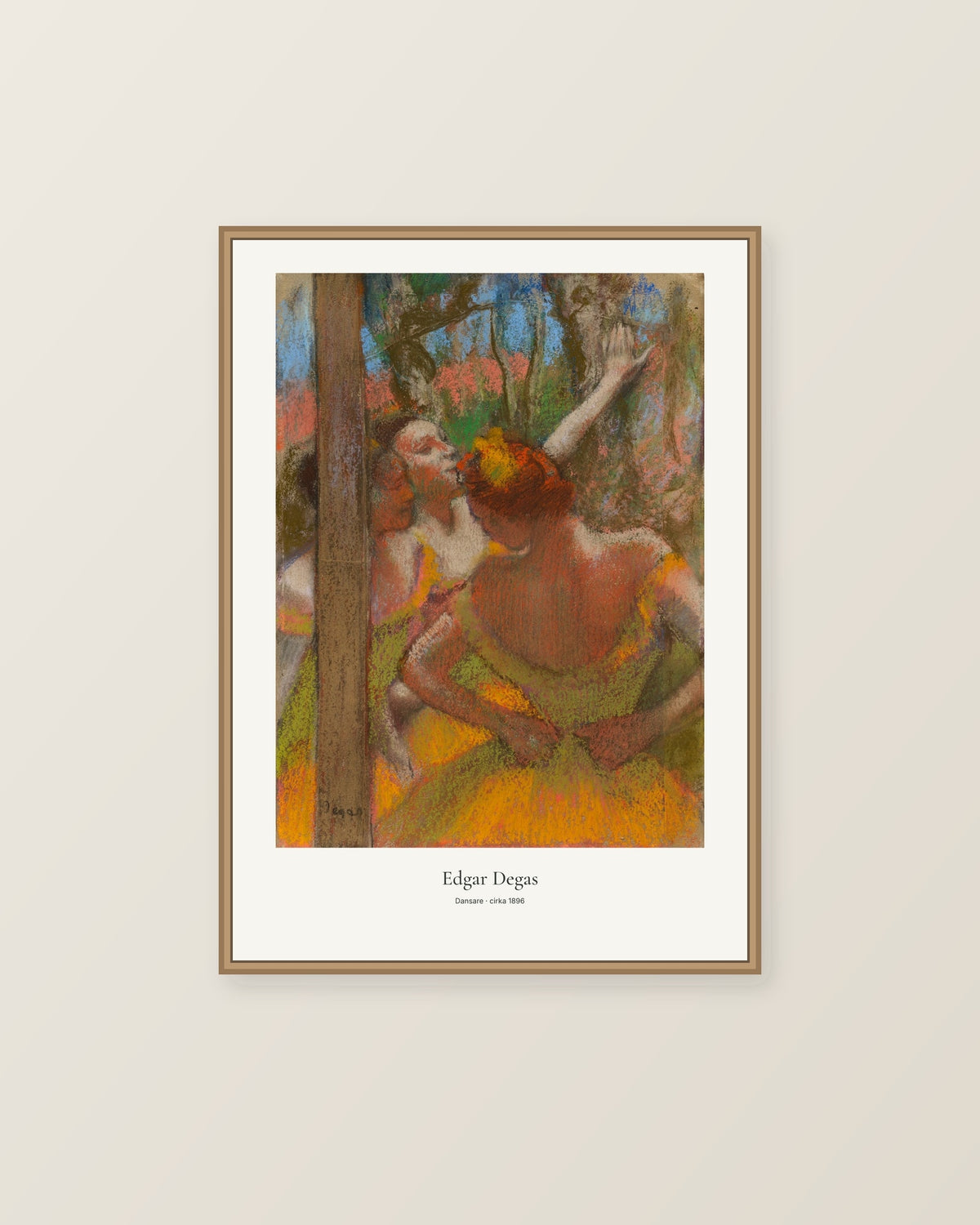 Dansare av Edgar Degas. Konstposter med ljus marginal och diskret verktext. Illustrerad inramningsvy. Ram ingår inte.