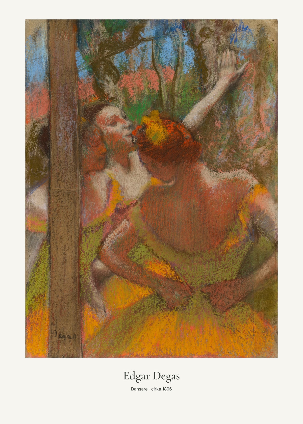 Dansare av Edgar Degas. Konstposter med ljus marginal och diskret verktext. 50 × 70 cm.