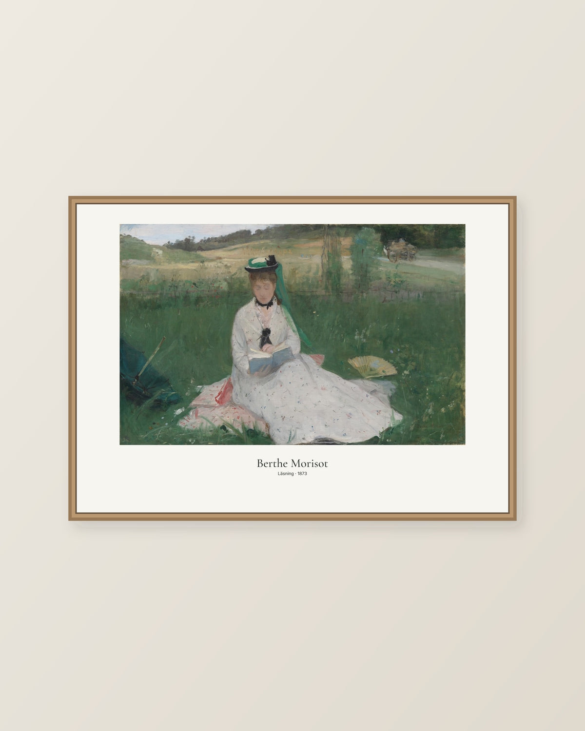 Läsning av Berthe Morisot. Konstposter med ljus marginal och diskret verktext. Illustrerad inramningsvy. Ram ingår inte.
