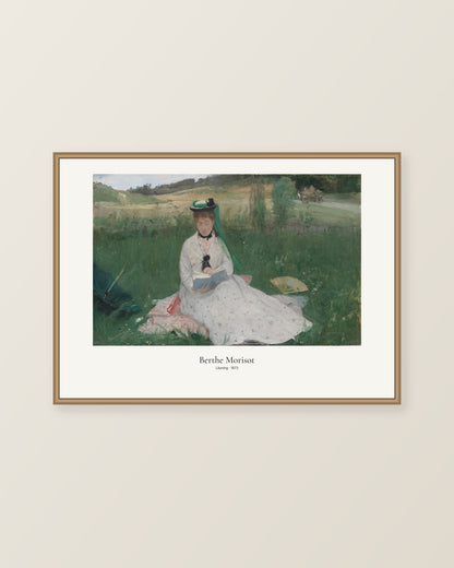 Läsning av Berthe Morisot. Konstposter med ljus marginal och diskret verktext. Illustrerad inramningsvy. Ram ingår inte.