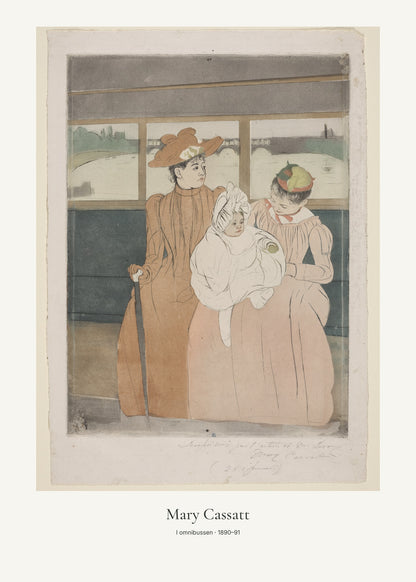 I omnibussen av Mary Cassatt. Konstposter med ljus marginal och diskret verktext. 50 × 70 cm.
