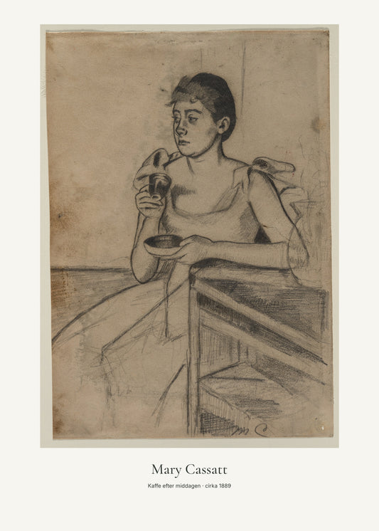 Kaffe efter middagen av Mary Cassatt. Konstposter med ljus marginal och diskret verktext. 50 × 70 cm.