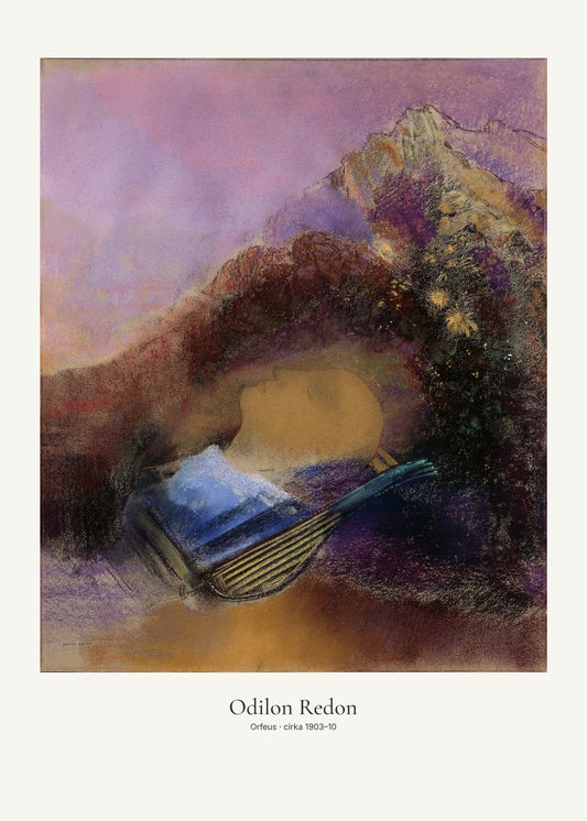 Orfeus av Odilon Redon. Konstposter med ljus marginal och diskret verktext. 50 × 70 cm.