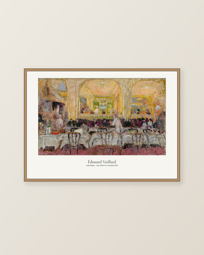 Café Wepler av Édouard Vuillard. Konstposter med ljus marginal och diskret verktext. Illustrerad inramningsvy. Ram ingår inte.