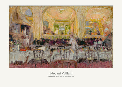 Café Wepler av Édouard Vuillard. Konstposter med ljus marginal och diskret verktext. 50 × 70 cm.