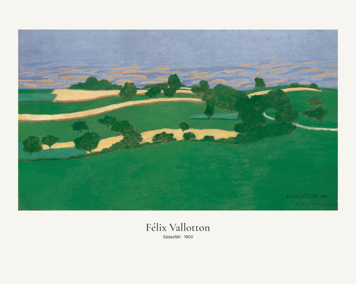 Sädesfält av Félix Vallotton. Konstposter med ljus marginal och diskret verktext. 40 × 50 cm.