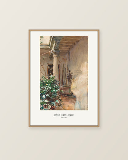 Patio av John Singer Sargent. Konstposter med ljus marginal och diskret verktext. Illustrerad inramningsvy. Ram ingår inte.