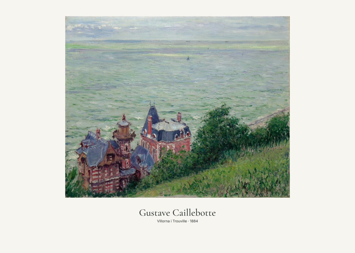 Villorna i Trouville av Gustave Caillebotte. Konstposter med ljus marginal och diskret verktext. 50 × 70 cm.