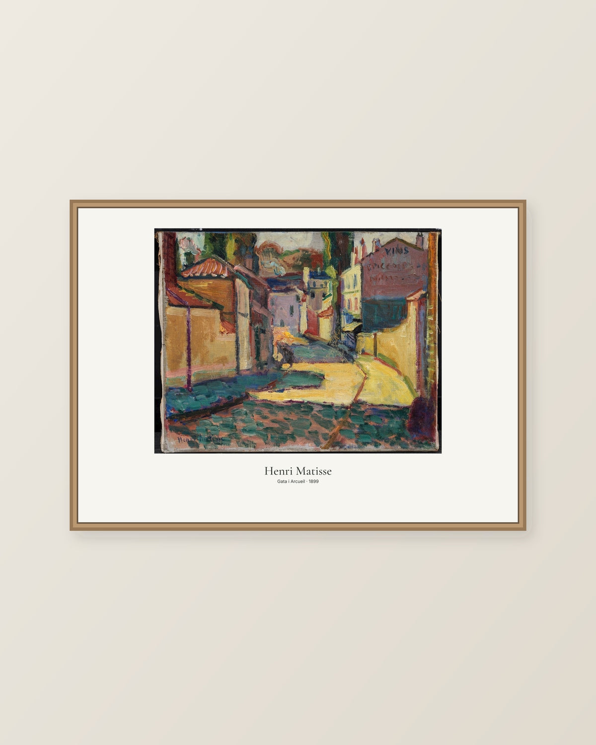 Gata i Arcueil av Henri Matisse. Konstposter med ljus marginal och diskret verktext. Illustrerad inramningsvy. Ram ingår inte.