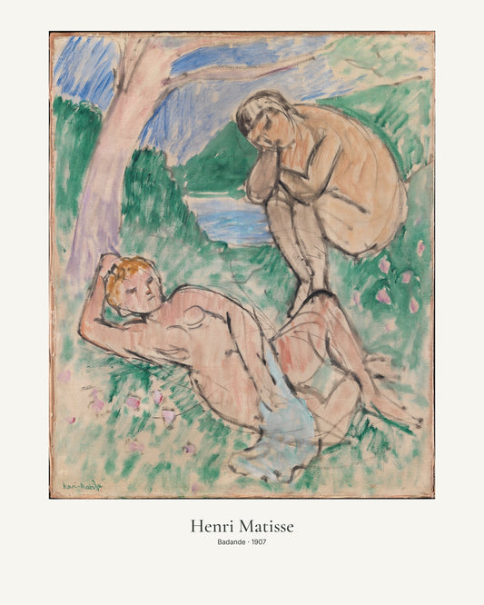 Badande av Henri Matisse. Konstposter med ljus marginal och diskret verktext. 40 × 50 cm.