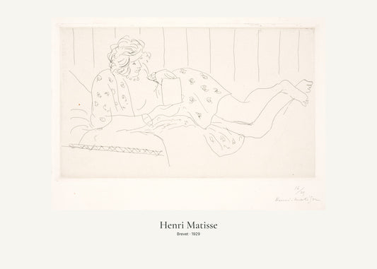 Brevet av Henri Matisse. Konstposter med ljus marginal och diskret verktext. 50 × 70 cm.