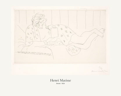 Brevet av Henri Matisse. Konstposter med ljus marginal och diskret verktext. 40 × 50 cm.