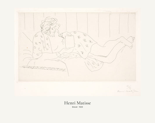 Brevet av Henri Matisse. Konstposter med ljus marginal och diskret verktext. 40 × 50 cm.