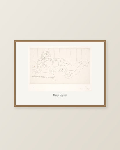 Brevet av Henri Matisse. Konstposter med ljus marginal och diskret verktext. Illustrerad inramningsvy. Ram ingår inte.