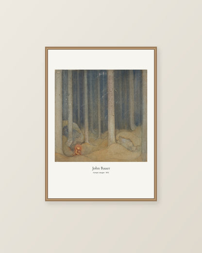 Humpe i skogen av John Bauer. Konstposter med ljus marginal och diskret verktext. Illustrerad inramningsvy. Ram ingår inte.
