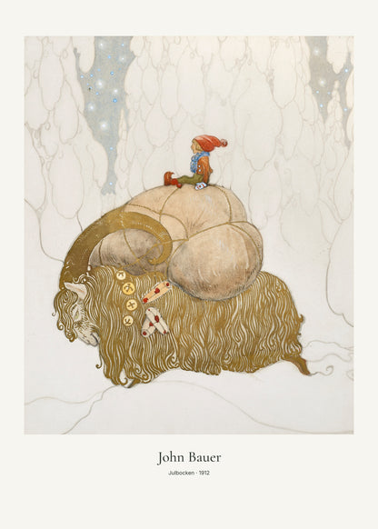 Julbocken av John Bauer. Konstposter med ljus marginal och diskret verktext. 50 × 70 cm.