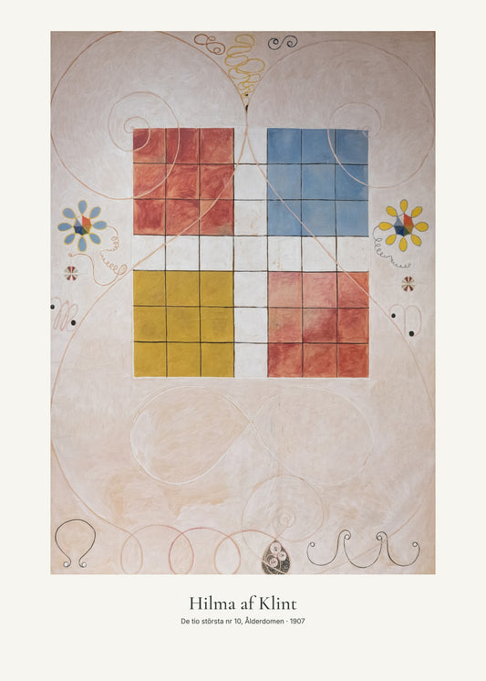 De tio största nr 10, Ålderdomen av Hilma af Klint. Konstposter med ljus marginal och diskret verktext. 50 × 70 cm.